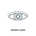 Bionic Lens line icon. Thin style element from future technology collection. Outline Bionic Lens icon for web design, apps and