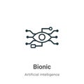 Bionic outline vector icon. Thin line black bionic icon, flat vector simple element illustration from editable augmented reality