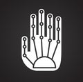 Bionic prothesis icon on black background for graphic and web design, Modern simple vector sign. Internet concept. Trendy symbol