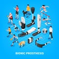 Bionic Prothesis Isometric Composition Royalty Free Stock Photo