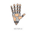 Bionic robot arm prosthesis color line icon. Bionic prosthesis limb. Biotechnology futuristic medicine. Future