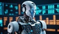 bionic robot cyborg close-up future technology. Generative ai. AI