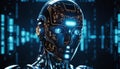 bionic robot cyborg close-up future technology. Generative ai. AI