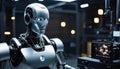 bionic robot cyborg close-up future technology. Generative ai. AI