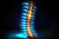 bionic spine with glowing energy source Royalty Free Stock Photo