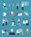 Bionics Icons Set Royalty Free Stock Photo