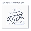 Biopharmaceutical industry line icon