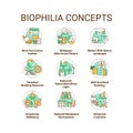 Biophilia concept icons set Royalty Free Stock Photo