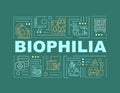 Biophilia in interior design word concepts banner Royalty Free Stock Photo