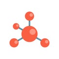 Biophysics molecule icon flat isolated vector