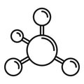 Biophysics molecule icon, outline style