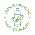 100% bioplastic, biodegradable, compostable vector line icon Royalty Free Stock Photo