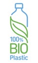 100% bioplastic, biodegradable, compostable vector line icon