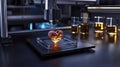 Bioprinter creating human organs lab environment technology showcase closeup view innovative science concept