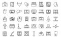 Bioprinting icons set outline vector. Anatomy bioprinter Royalty Free Stock Photo