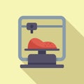 Bioprinting organ icon flat vector. Liver organ