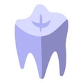 Bioprinting tooth icon isometric vector. Medical engineering