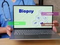 Biopsy cancer nephritis tuberculosis sign on the page Royalty Free Stock Photo