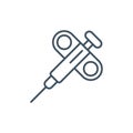 Biopsy device icon in flat style. Syringe vector illustration on isolated background. Medical injector sign business concept