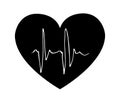 Biorhythms of the human heart in the form of a cardiogram. ECG line. Heart signals.