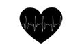 Biorhythms of the human heart in the form of a cardiogram. ECG line. Heart signals.