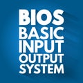 BIOS - Basic Input Output System acronym, technology concept background Royalty Free Stock Photo