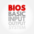 BIOS - Basic Input Output System is firmware used to provide runtime services for operating systems and programs, acronym concept