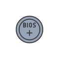 Bios battery filled outline icon