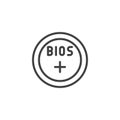 Bios battery line icon