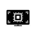Black solid icon for Bios, chip and microchip Royalty Free Stock Photo