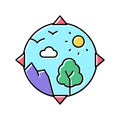 biosphere ecosystem color icon vector illustration