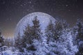 The Biosphere, with its very impressive structure in winter during the night.