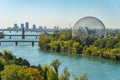 Biosphere & Saint-Lawrence River from Jacques-Cartier Bridge Royalty Free Stock Photo