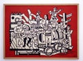 Fernand Leger Grand parade on red background