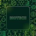 Biotech colorful square outline frame or illustration