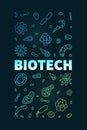 Biotech concept thin line vector vertical colored banner - Biotechnology Science outline illustration