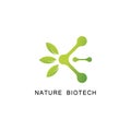 Biotech Leaf logo, Molecule, DNA, Atom, Medical or Science Logo Design Vector Royalty Free Stock Photo
