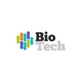 Biotech logo vector symbol, biotechnology logotype molecular structure, genetic microorganism