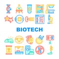 Biotech Technology Collection Icons Set Vector Illustrations