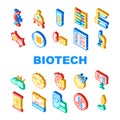 Biotech Technology Collection Icons Set Vector Illustrations