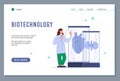 Biotechnology and bioengineering website interface flat vector illustration.