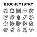 biotechnology chemistry science icons set vector Royalty Free Stock Photo