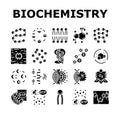 biotechnology chemistry science icons set vector Royalty Free Stock Photo