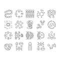 biotechnology chemistry science icons set vector Royalty Free Stock Photo