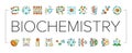 biotechnology chemistry science icons set vector Royalty Free Stock Photo