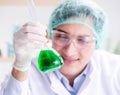 Biotechnology concept with scientist in lab Royalty Free Stock Photo