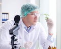 Biotechnology concept with scientist in lab Royalty Free Stock Photo