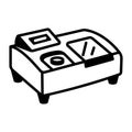A drawing style icon depicting spectrophotometer Royalty Free Stock Photo