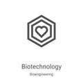 biotechnology icon vector from bioengineering collection. Thin line biotechnology outline icon vector illustration. Linear symbol Royalty Free Stock Photo