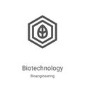 biotechnology icon vector from bioengineering collection. Thin line biotechnology outline icon vector illustration. Linear symbol Royalty Free Stock Photo